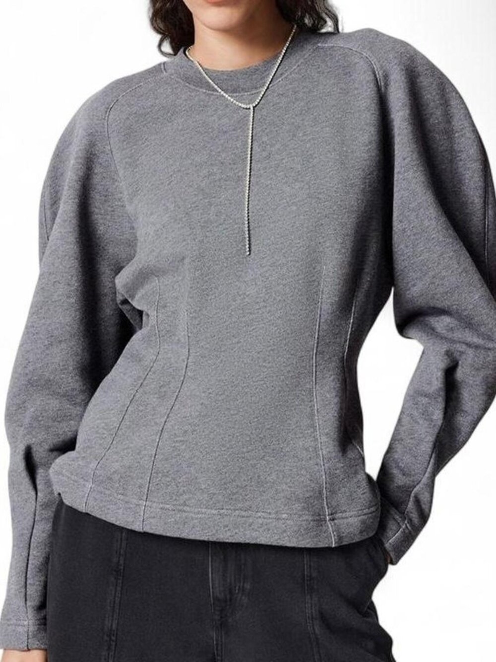 & Other Stories Grey Sculptural Sweater